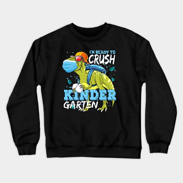 Ready To Crush Kindergarten Dinosaur Back to School Crewneck Sweatshirt by Mikep